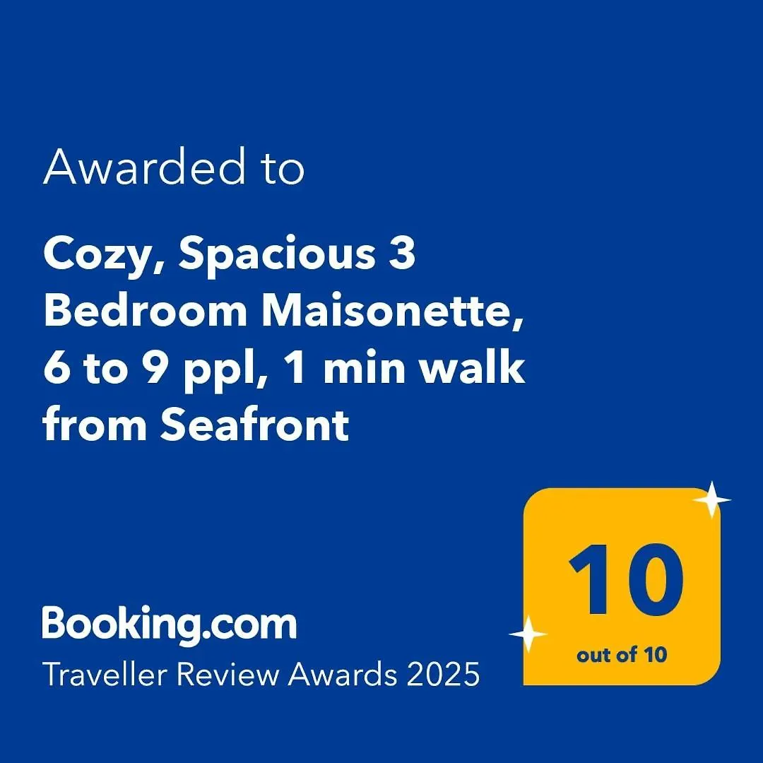 Semesterbostad Cozy, Spacious 3 Bedroom Maisonette, 6 To 9 Ppl, 1 Min Walk From Seafront Marsaxlokk Malta